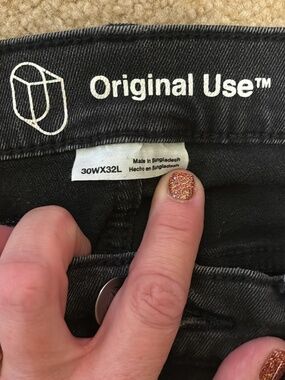 Men’s tapered black jeans 30x32